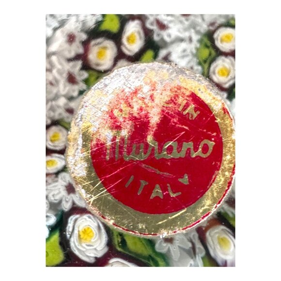 Murano Millefiori Art Glass Paperweight Canes Floral Vintage Handmade Italy 4" - Picture 3 of 7